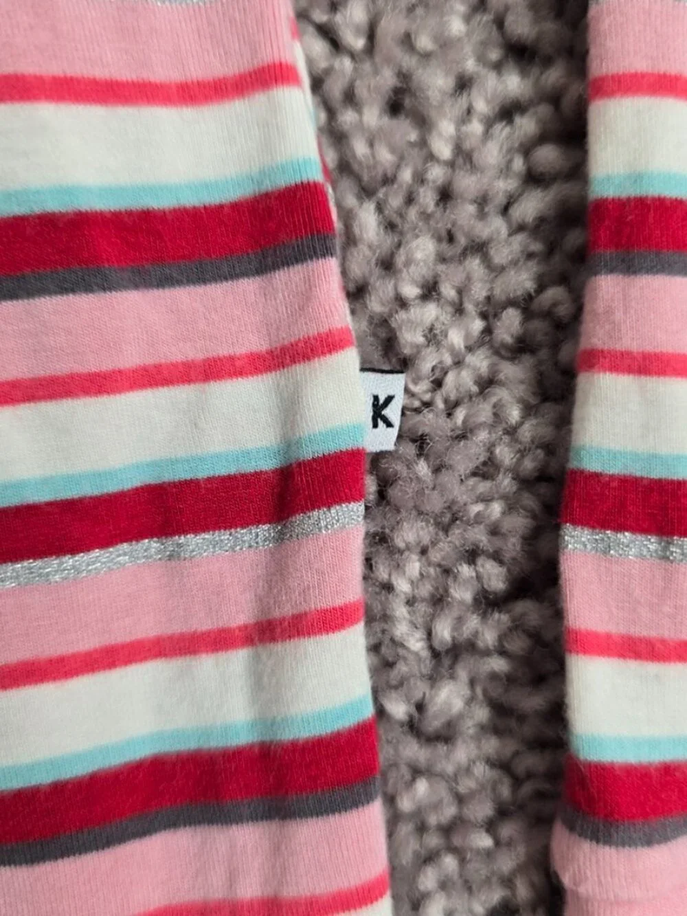 KicKee Pants Pajama Set Girls Long Sleeve Kimono Hopscotch Stripe Bamboo 14 Red